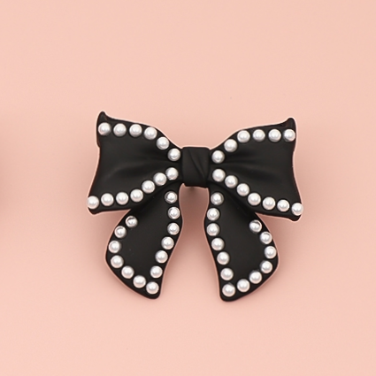 Big black bow tie bobby pin