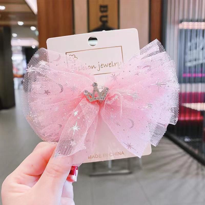 Light Pink Crown Press Clip Little Princess Cartoon Fashion Hair Clip Little Girl Cute Hair Clip Children's Headwear Hair Card Hairpin Hairpin Headwear Aushanie 050 Discount Direct Supply