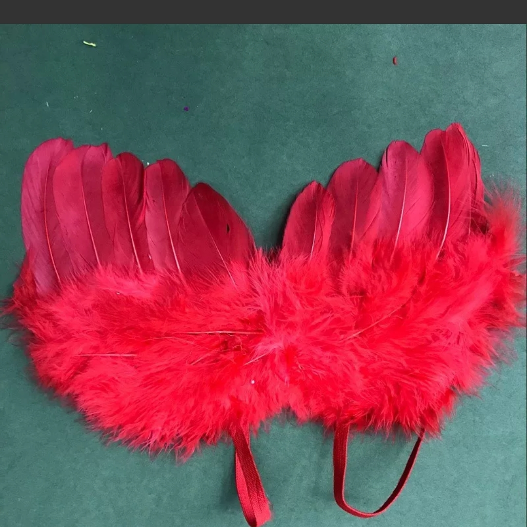 天使羽毛翅膀特小号大红色