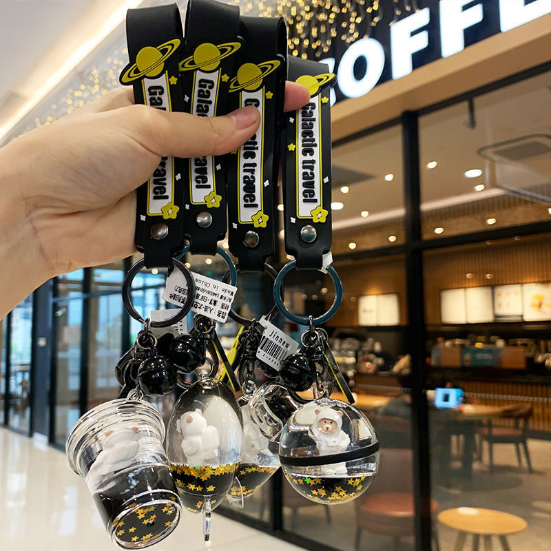 创意宇航员流沙漂流瓶可爱女包包挂件情侣闺女礼物卡通个性钥匙扣详情图3