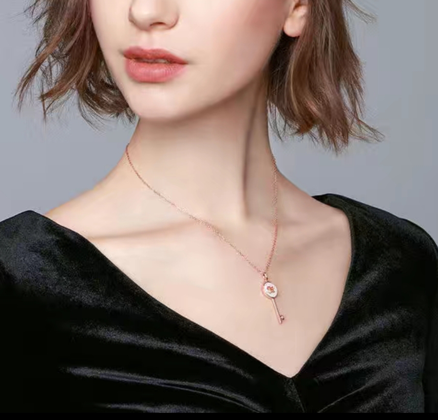 197女士夏款纯铜简约甜美2021年新款小众轻奢气质百搭项链详情图5