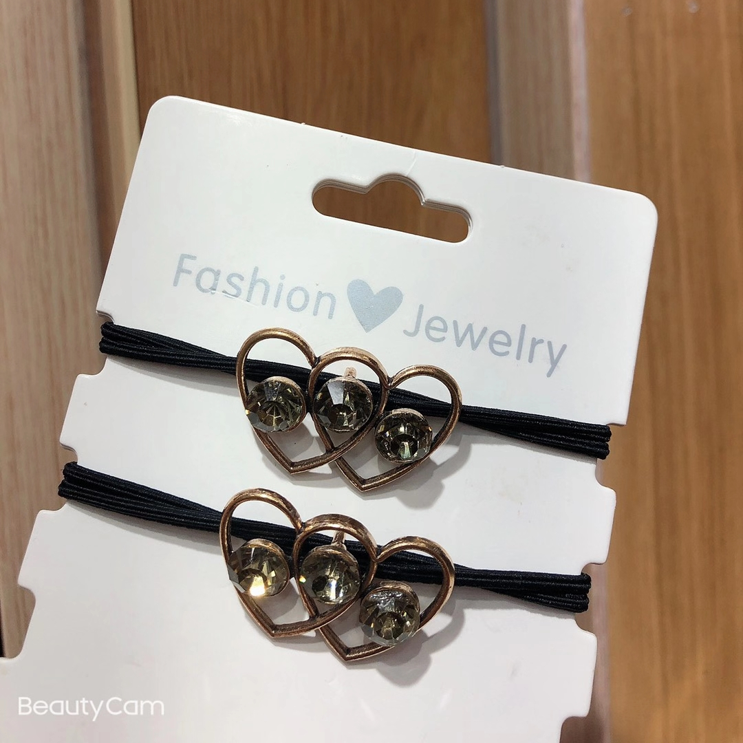 【100 Sets 】 Korean version new leather band bestseller heart-shaped hair tie Headwear and hair band