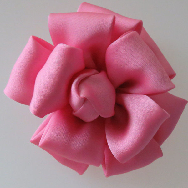 Brooch pin Handcrafted Fabric Pink Large flowers Fashion work coat Satin Flowers Spring corsage Brooch Accessory women