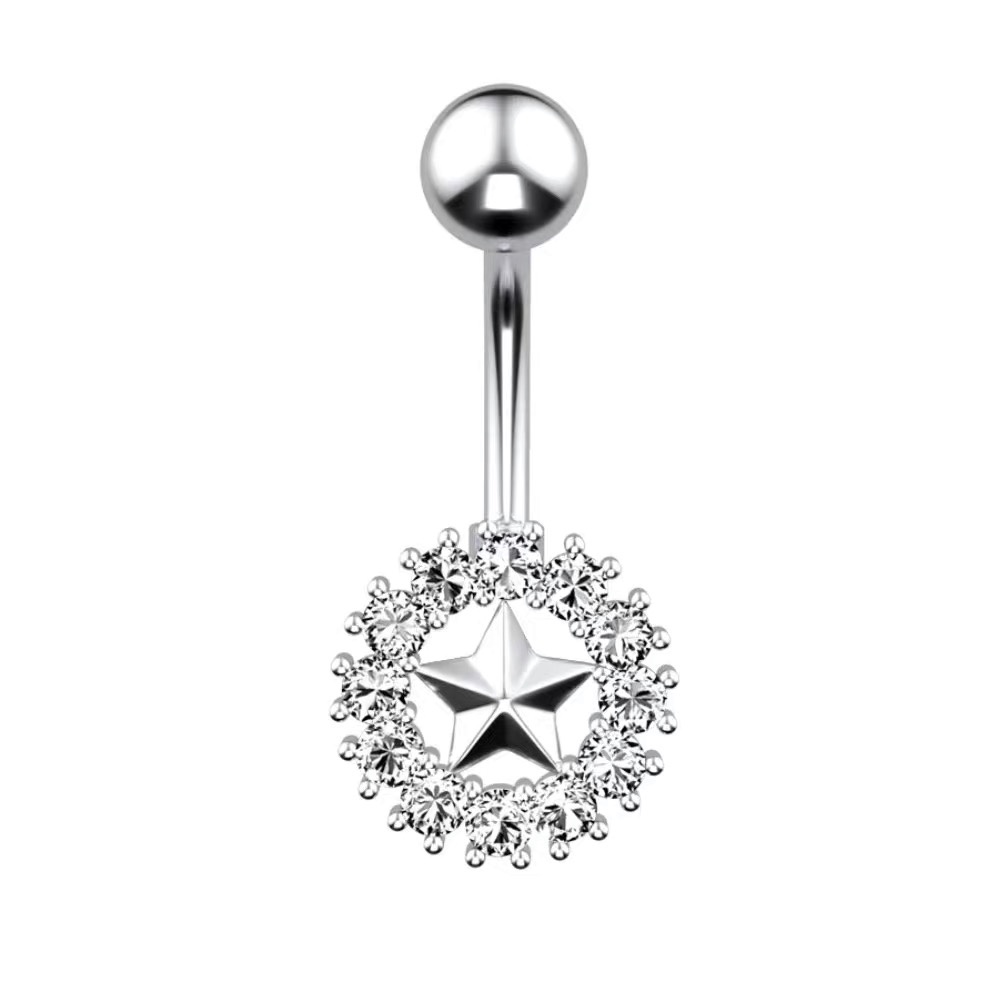 佳倩Bodypiercing肚脐钉脐环防过敏医用钢时尚穿刺饰品欧美性感女神个性女五星