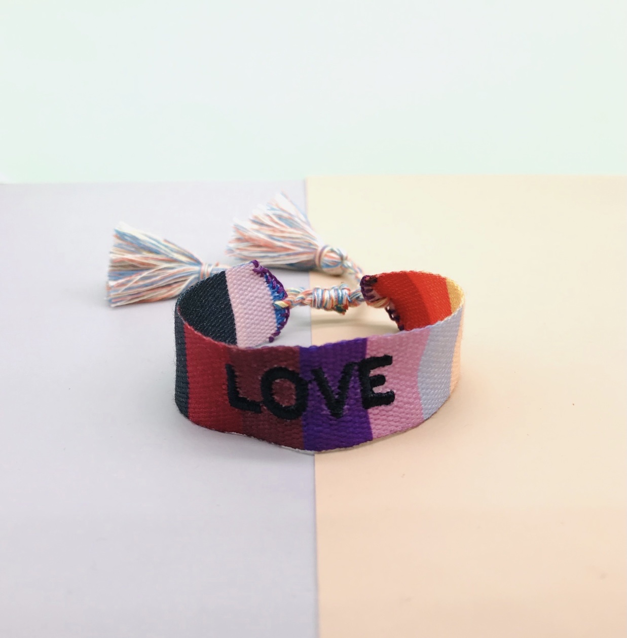 European and American woven bracelet, Bohemian style, ethnic style, hand-embroidered and embroidered letter custom DIY bracelet detail image 5