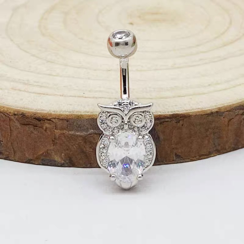 佳倩Bodypiercing肚脐钉脐环防过敏医用钢时尚穿刺饰品欧美性感女神个性女猫头鹰🦉