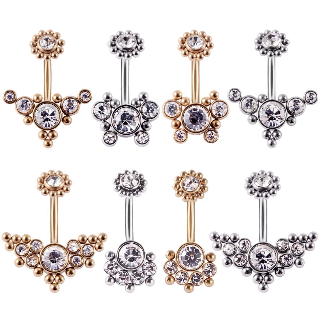 佳倩Bodypiercing肚脐钉脐环防过敏医用钢时尚穿刺饰品欧美性感女神个性女几何图案产品图