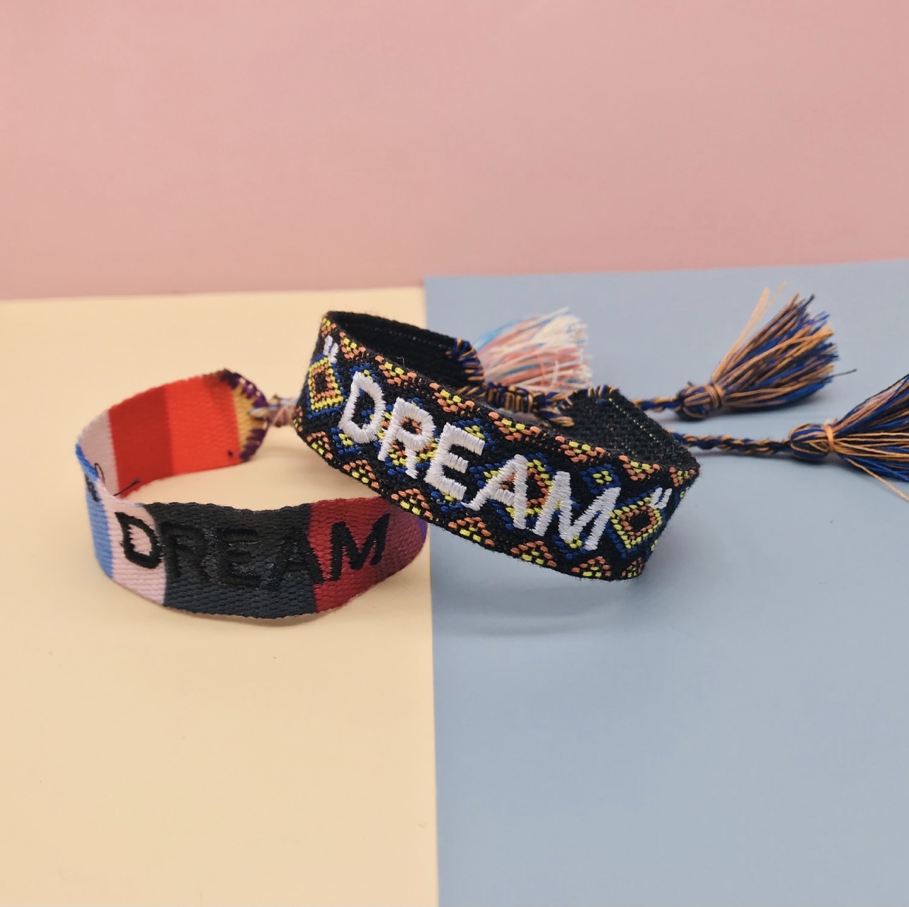 European and American woven bracelet, Bohemian style, ethnic style, hand-embroidered and embroidered letter custom DIY bracelet detail image 1
