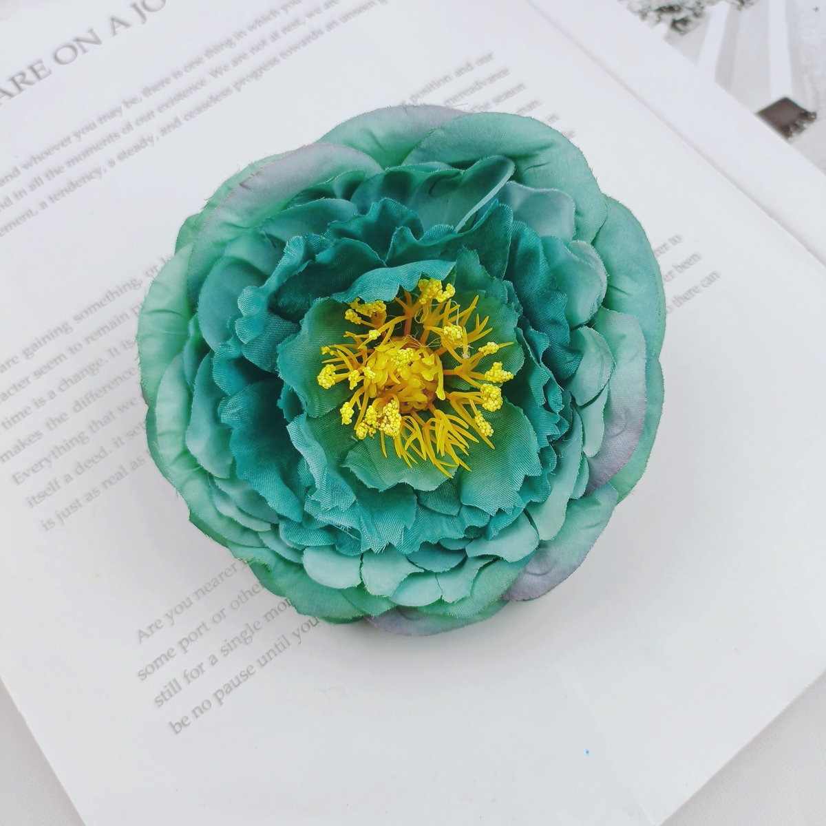 Retro blue-green flower accessories, hats, bags, skirt accessories, direct sales from Jialan Factory