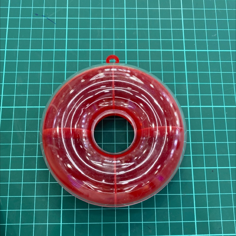 Square storage box red bottom doughnut capacity