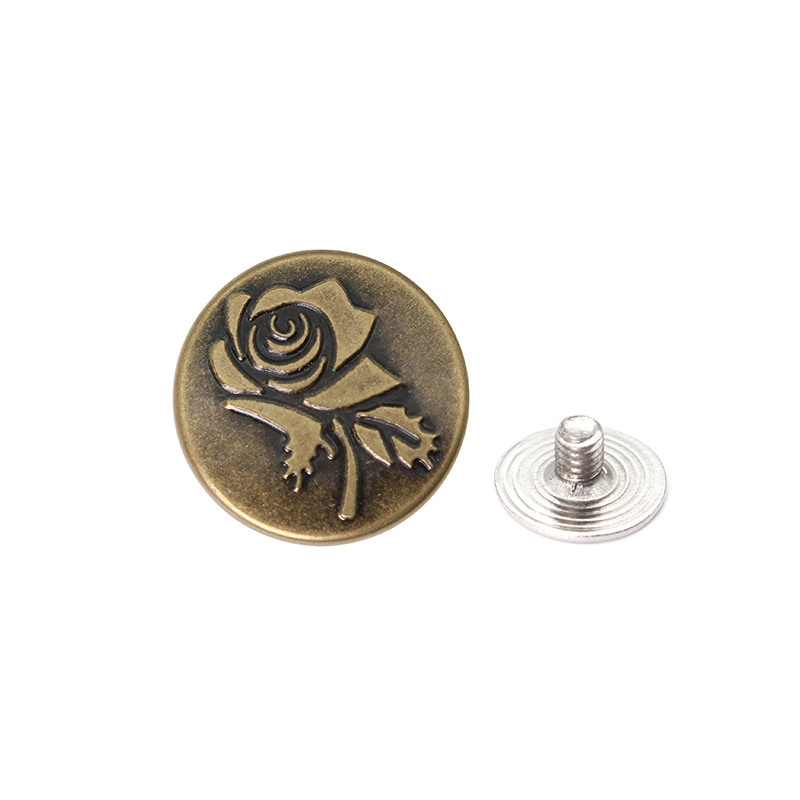 Screw-type no-nail buckle jeans waist metal button, no-seam threaded rivet button, detachable waistband buckle detail image 4