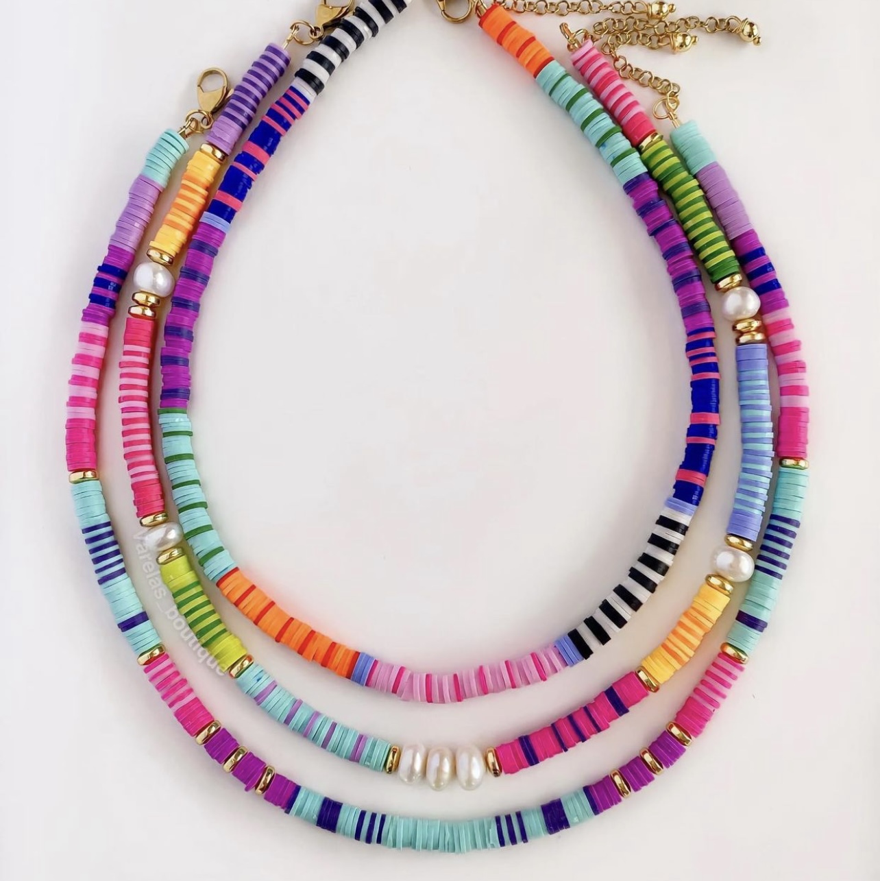 DIY soft clay Bohemian-style pearl eye smiling face necklace, mask chain and mobile phone chain