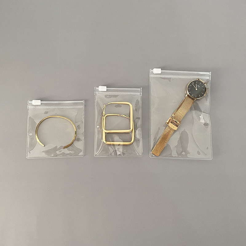 Customized portable small jewelry earrings storage and organization transparent plastic PVC self-sealing bags for jewelry packaging and sealing bags Specification drawing