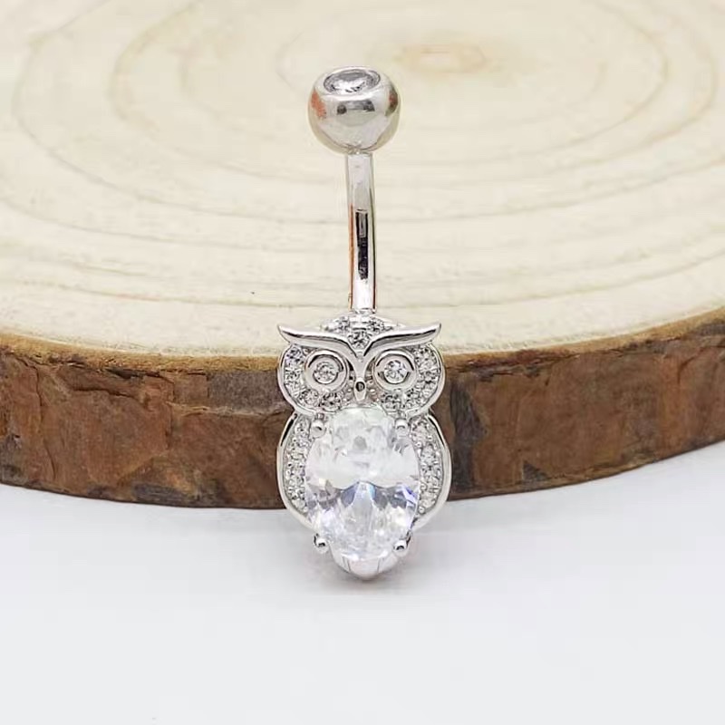 佳倩Bodypiercing肚脐钉脐环防过敏医用钢时尚穿刺饰品欧美性感女神个性女猫头鹰🦉产品图