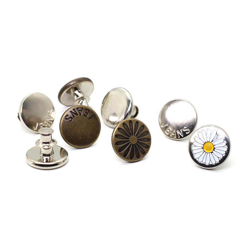 Large 20mm waist-cinching button, nail free and detachable universal button, a great tool for changing the size of jeans adjustment without sewing Item Picture