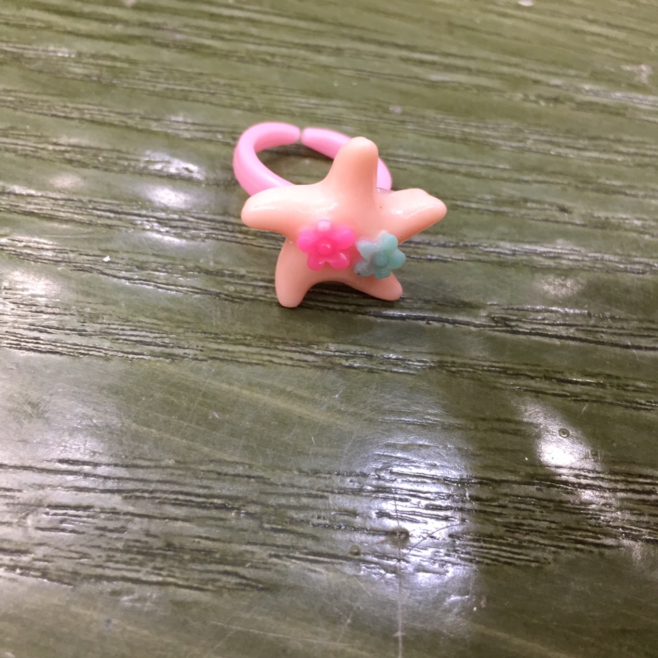 1365 小粉花海星戒指可爱大方儿童清新甜美时尚潮流百搭突显个性
