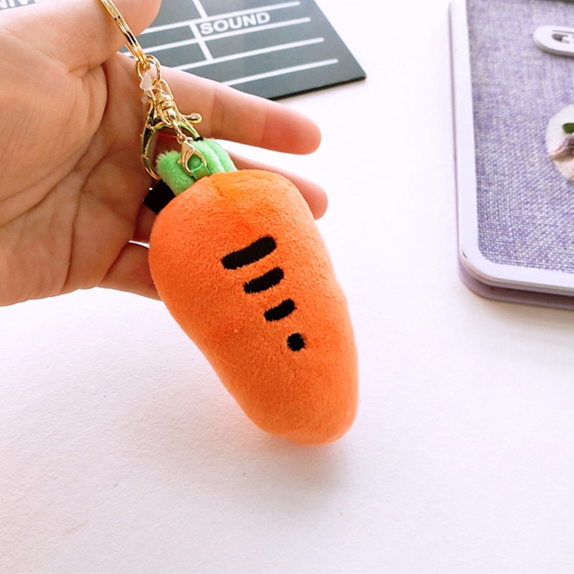 Carrot doll keychain plush small pendant bag hanging decoration girl Valentine's Day car key chain birthday gift 0801 thumbnail
