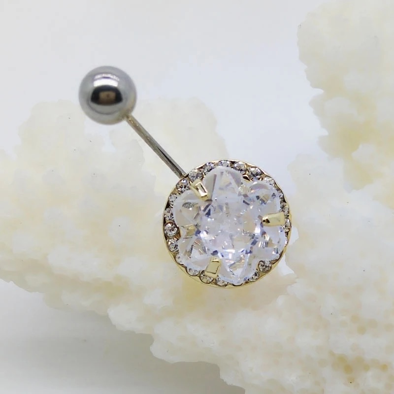 佳倩Bodypiercing肚脐钉脐环防过敏医用钢时尚穿刺饰品欧美性感女神个性女五星圆产品图