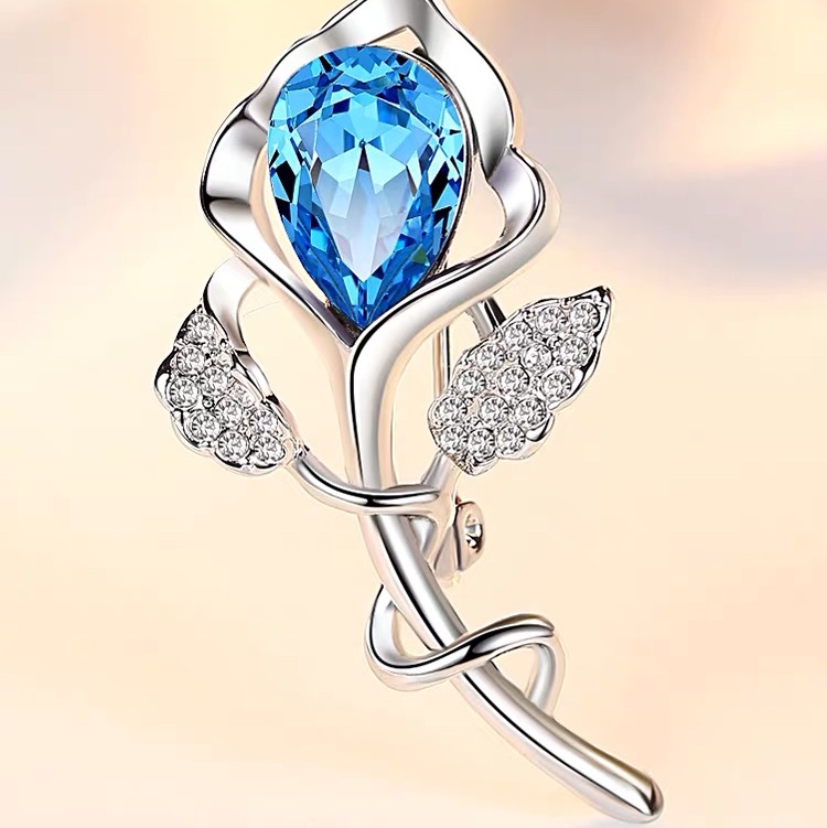High-end brooch women Japan and South Korea simple tulip fashion suit jacket corsage light luxury birthday gift gift packaging