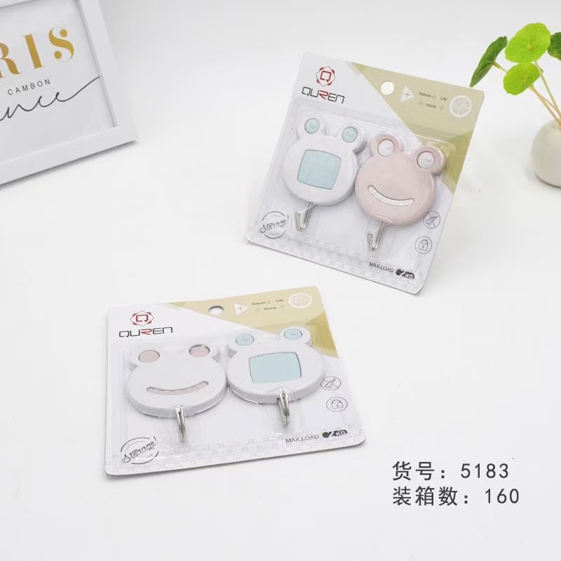 青蛙型挂钩强力粘胶免打孔厨房门后无痕墙壁卫生间卧室衣服贴小粘钩