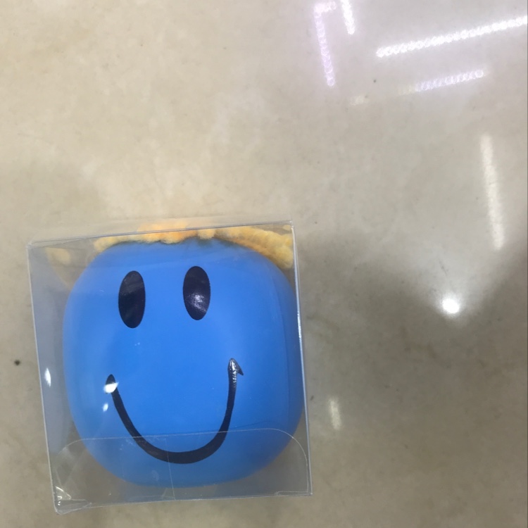 Smiley face flour doll blue