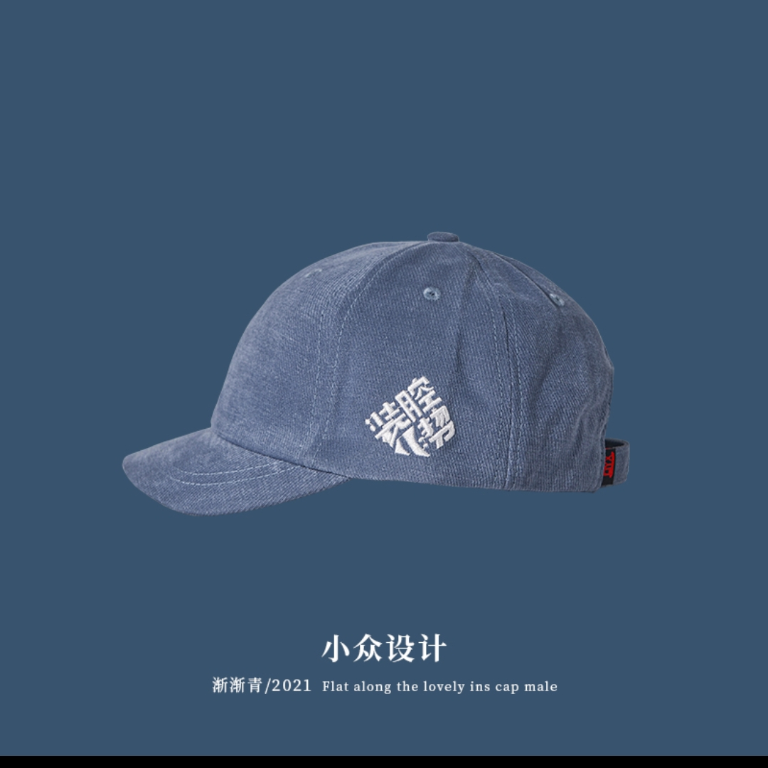 Pretentious embroidered hats for men and women short eared caps 2021 new niche baseball caps summer all-matching small brim 94
