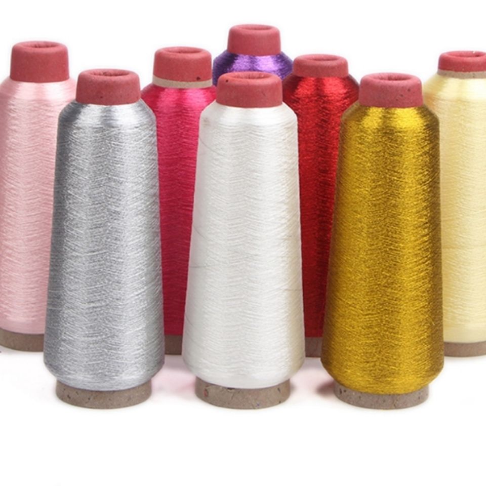 Gold and silver thread Gold thread Color thread cross stitch Hand embroidery machine embroidery decoration 150D computer embroidery thread large roll embroidery thread Silver thread 59