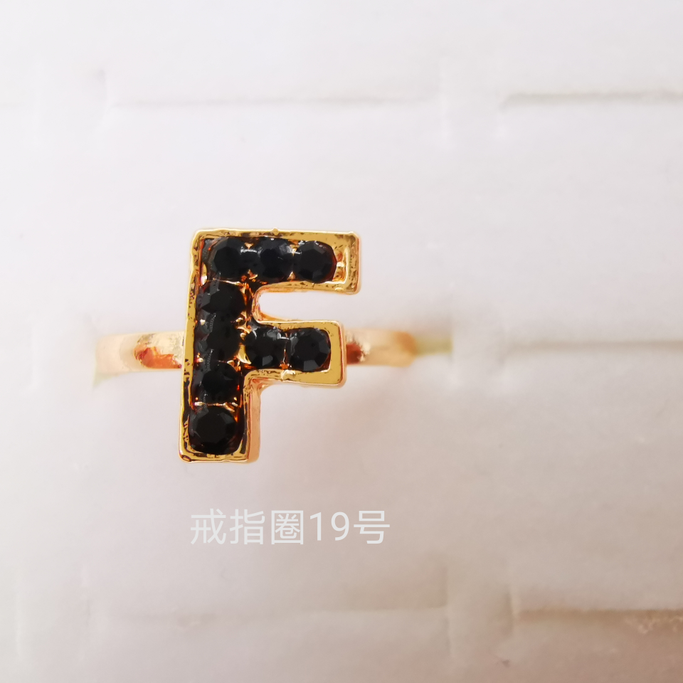 Letter series color diamond alloy ring electroplated imitation gold classic 1906