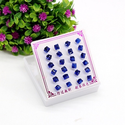Earrings Men's and women's accessories Allergenic plastic needle Water Cube Crystal earclip Earring Delivery Silicone earplugs 11
