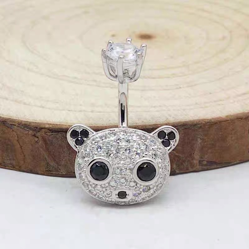 佳倩Bodypiercing肚脐钉脐环防过敏医用钢时尚穿刺饰品欧美性感女神个性女熊猫宝宝细节图