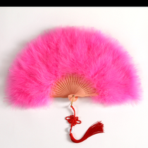 Turkey full velvet feather fan 25 pieces peach
