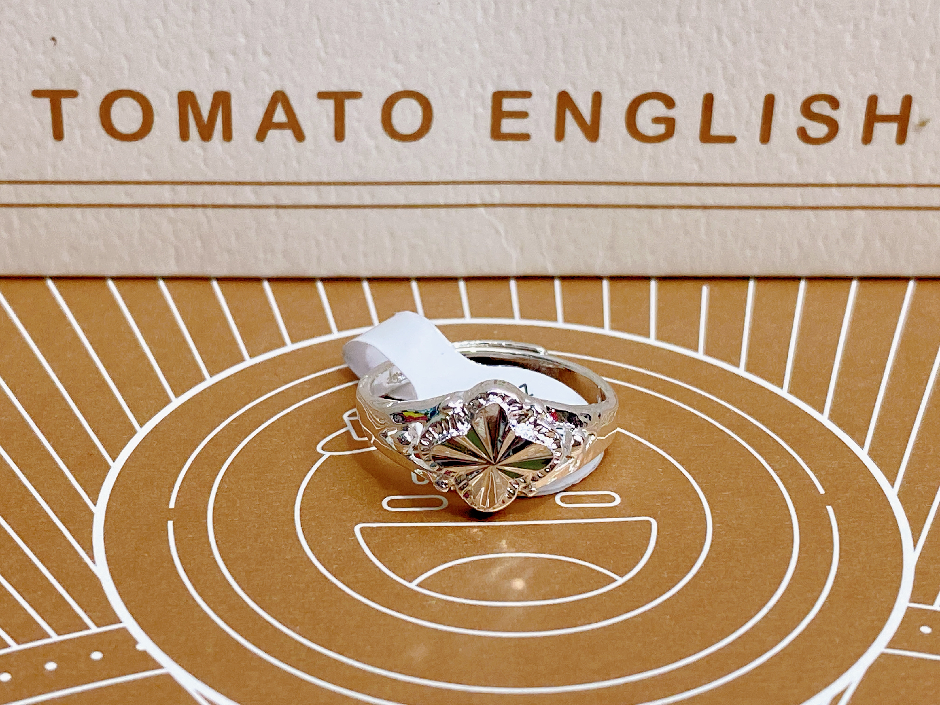 电镀银色底铜材料开口批花流行时尚潮流女士戒指15号细节图