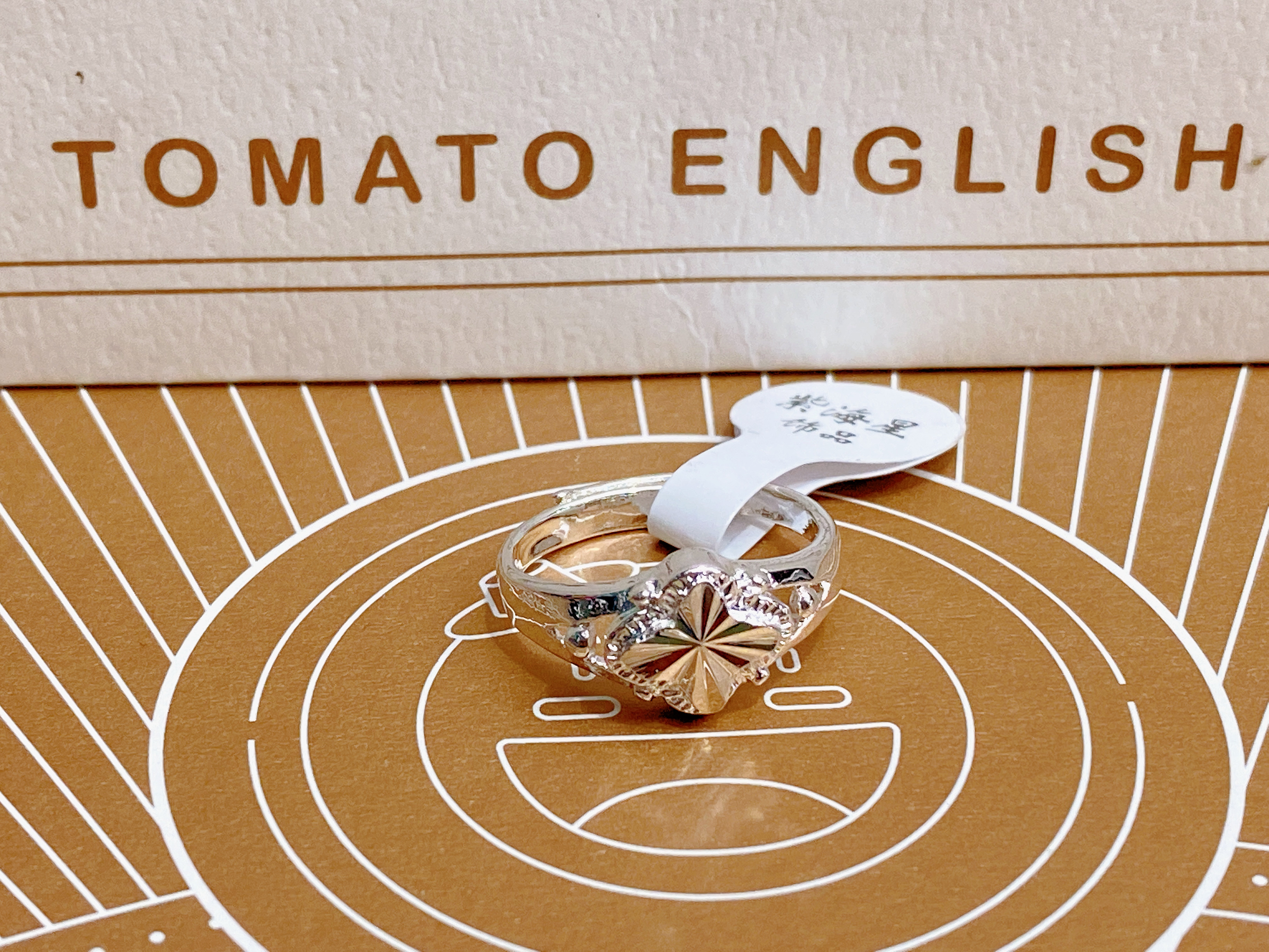 电镀银色底女士铜材料批花流行时尚潮流戒指1号款白底实物图