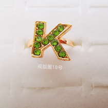 Letter series color diamond alloy ring electroplated imitation gold classic 1911
