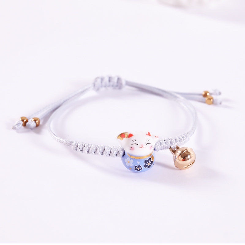 兰色福子陶瓷猫宝宝脚链手链幸运款
