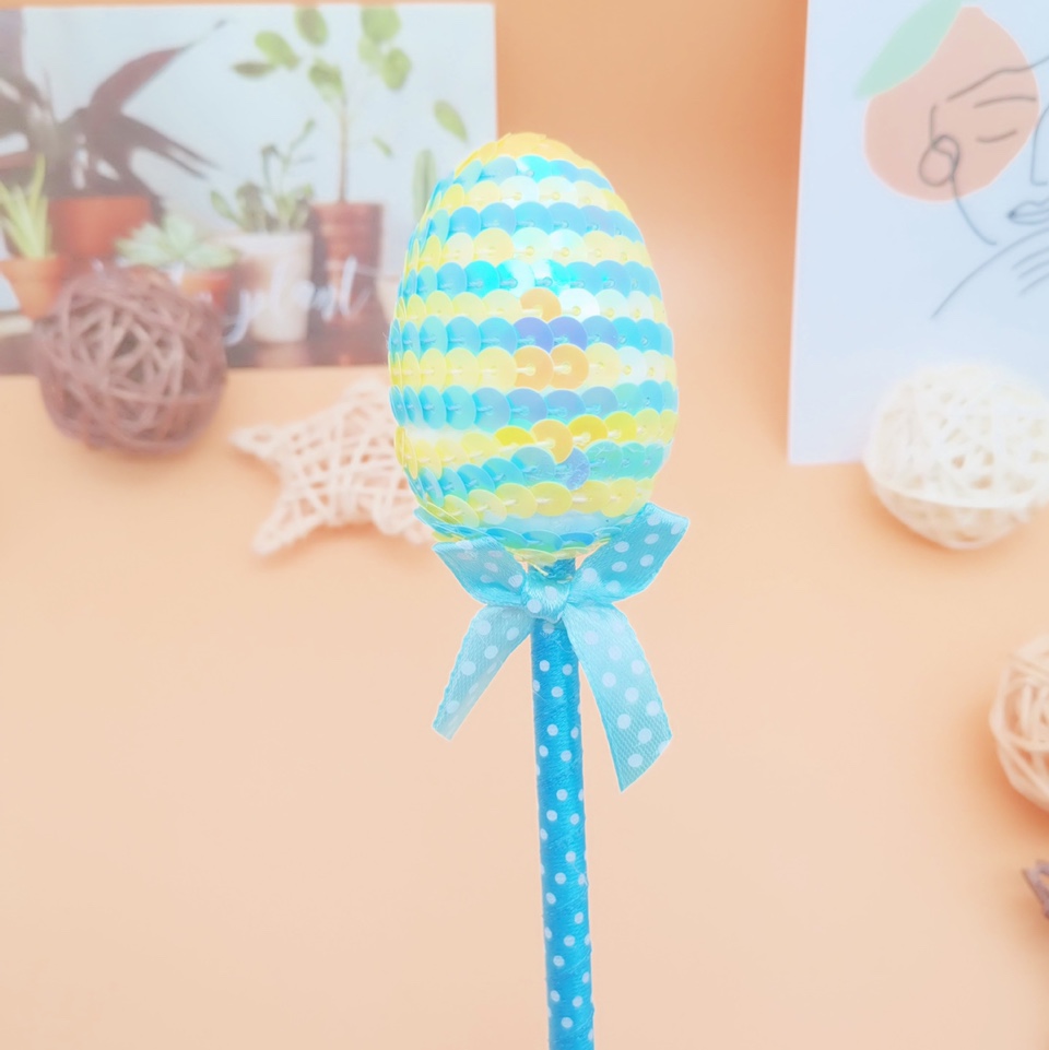 兰色双色鸡蛋造型工艺圆珠笔书写工具学习文具学生用品