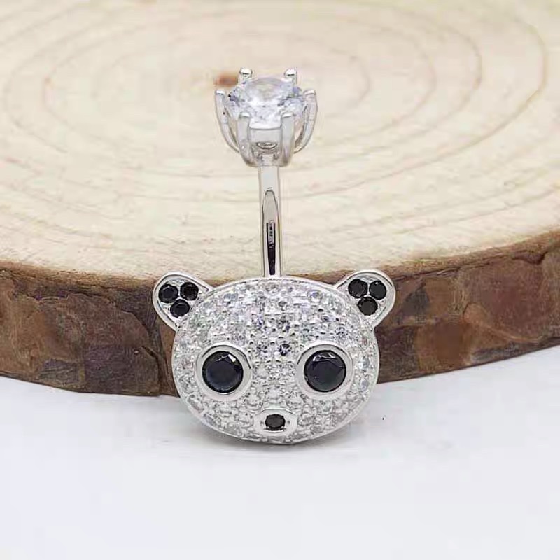 佳倩Bodypiercing肚脐钉脐环防过敏医用钢时尚穿刺饰品欧美性感女神个性女熊猫宝宝