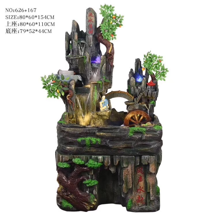 诸葛工艺庭院流水摆件阳台鱼池造景顶楼花园装饰布置景观鱼缸喷泉雾化加湿器爆款7279-57详情图5