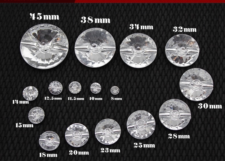 亚克力卫星透明水晶暗眼扣 家纺沙发靠垫专用扣 详情图6