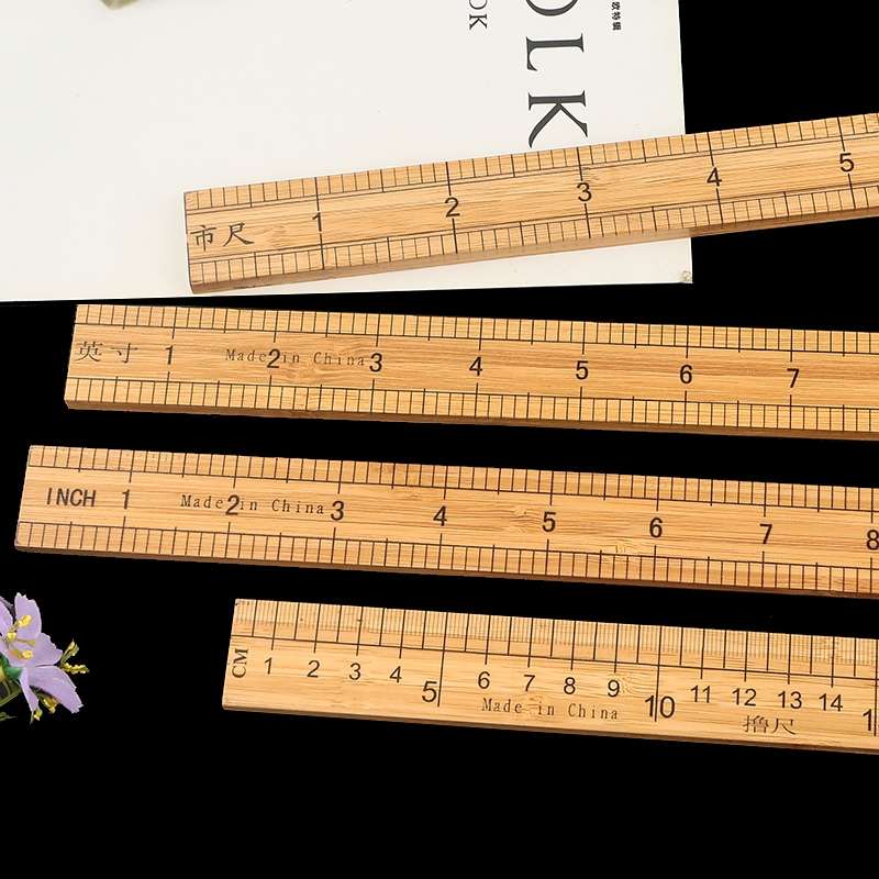 竹尺缝纫直尺市尺服装裁缝工具木尺1米量衣尺30cm测量衣服尺子详情图5