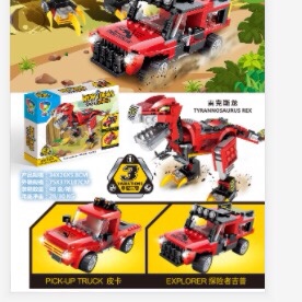 43001 Morphed Dinosaur 3 into 278PCS, portable gift box