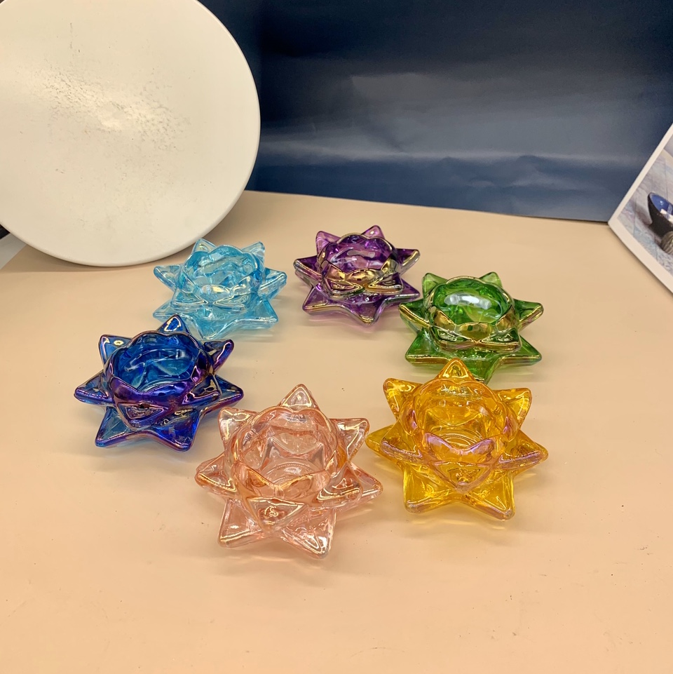 Five-pointed star glass candle holder home decoration 009