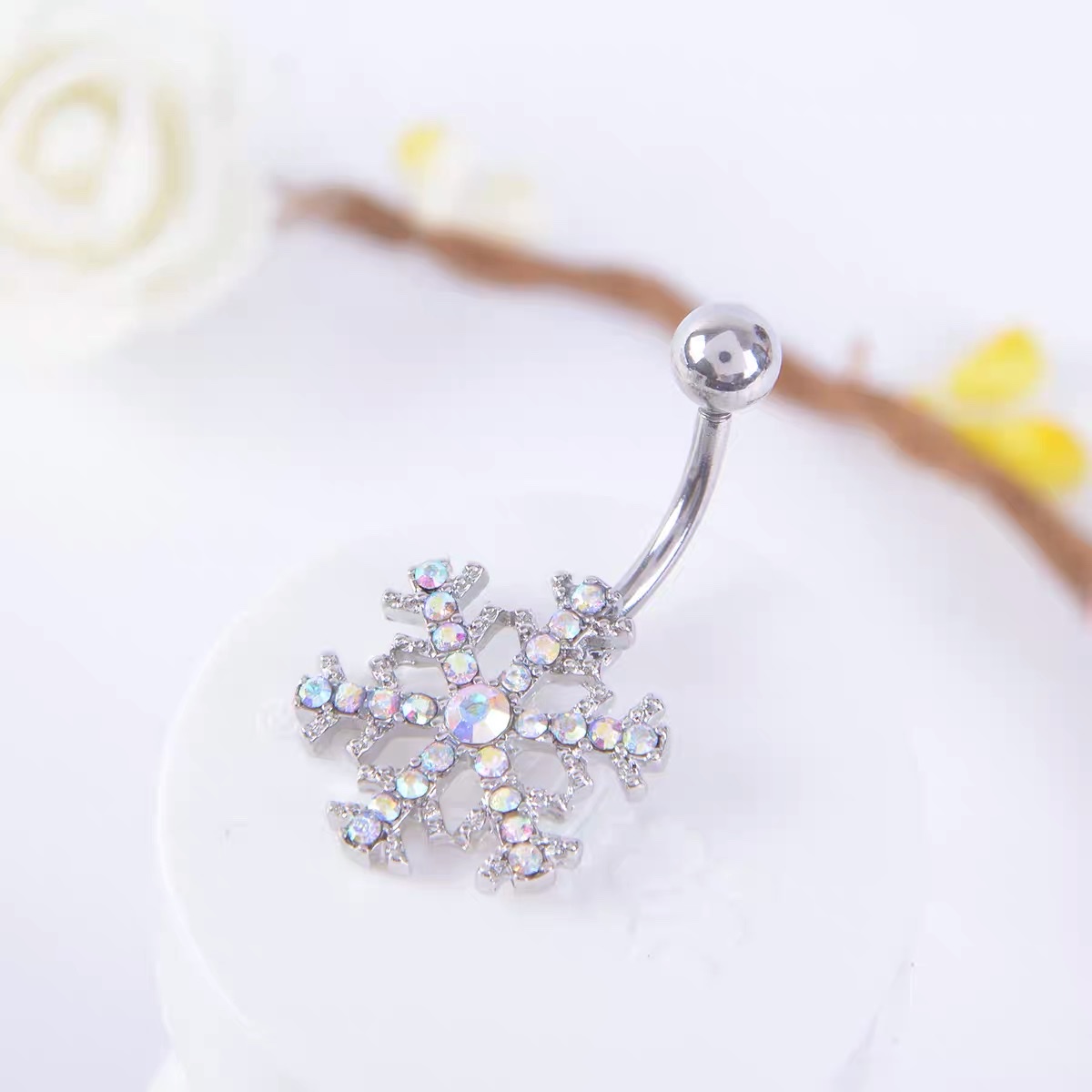 佳倩Bodypiercing肚脐钉脐环防过敏医用钢时尚穿刺饰品欧美性感女神个性女雪花产品图