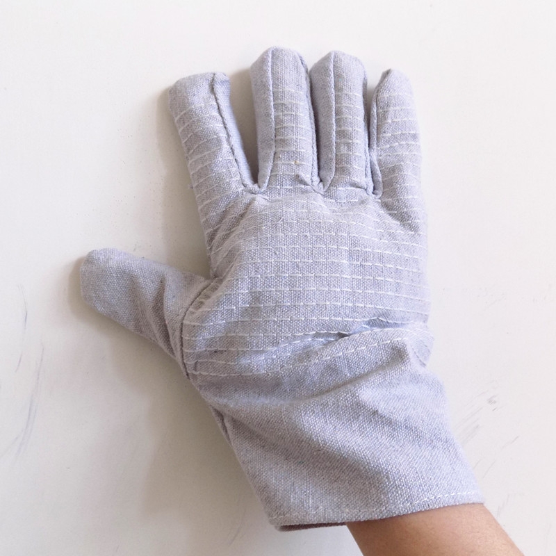 24 Line Double Layer Full Canvas Lined Mechanical Work Gloves Wear-Resistant Thick Welder Factory Batch Labor Protection Supplies