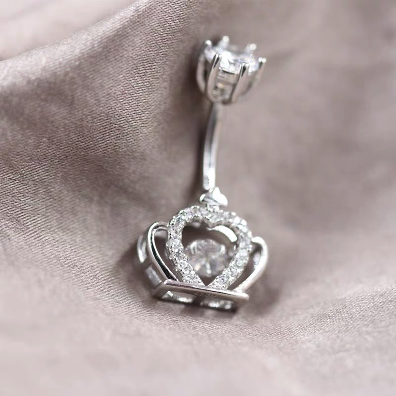 佳倩Bodypiercing肚脐钉脐环防过敏医用钢时尚穿刺饰品欧美性感女神个性女皇冠