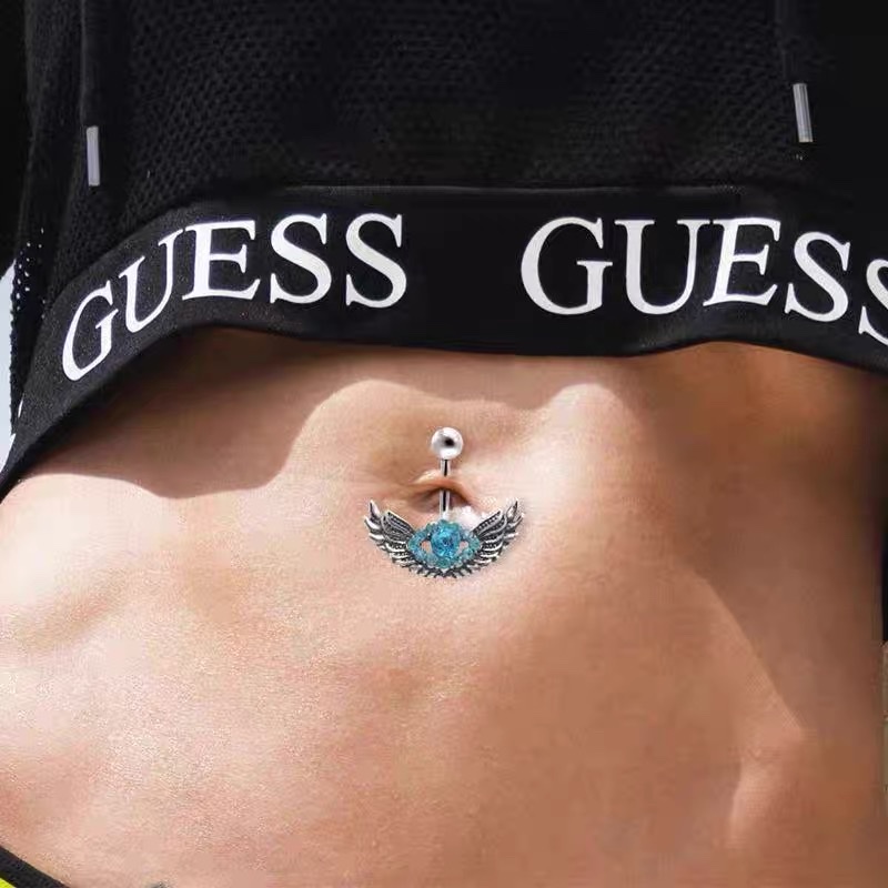 佳倩Bodypiercing肚脐钉脐环防过敏医用钢时尚穿刺饰品欧美性感女神个性女臂膀白底实物图