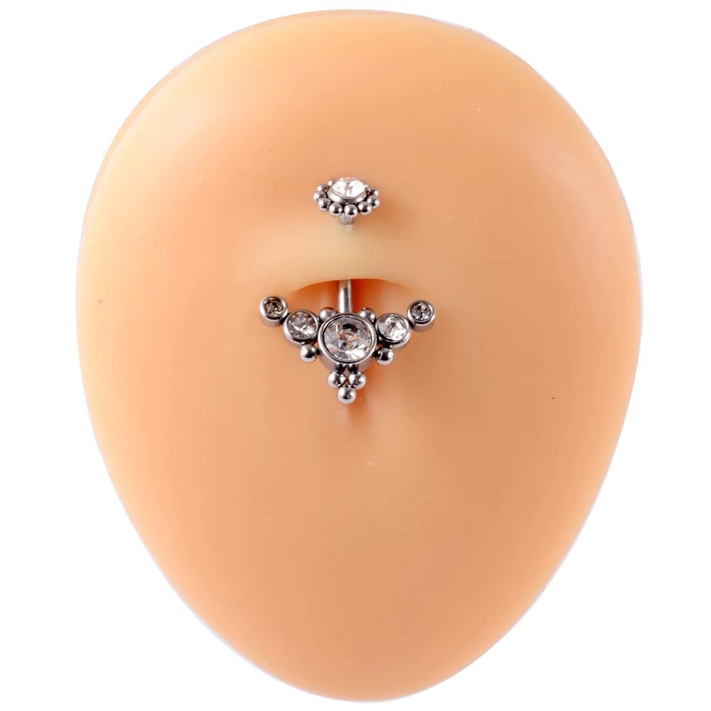 佳倩Bodypiercing肚脐钉脐环防过敏医用钢时尚穿刺饰品欧美性感女神个性女几何图案白底实物图