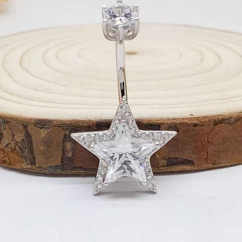 佳倩Bodypiercing肚脐钉脐环防过敏医用钢时尚穿刺饰品欧美性感女神个性女五星五星细节图