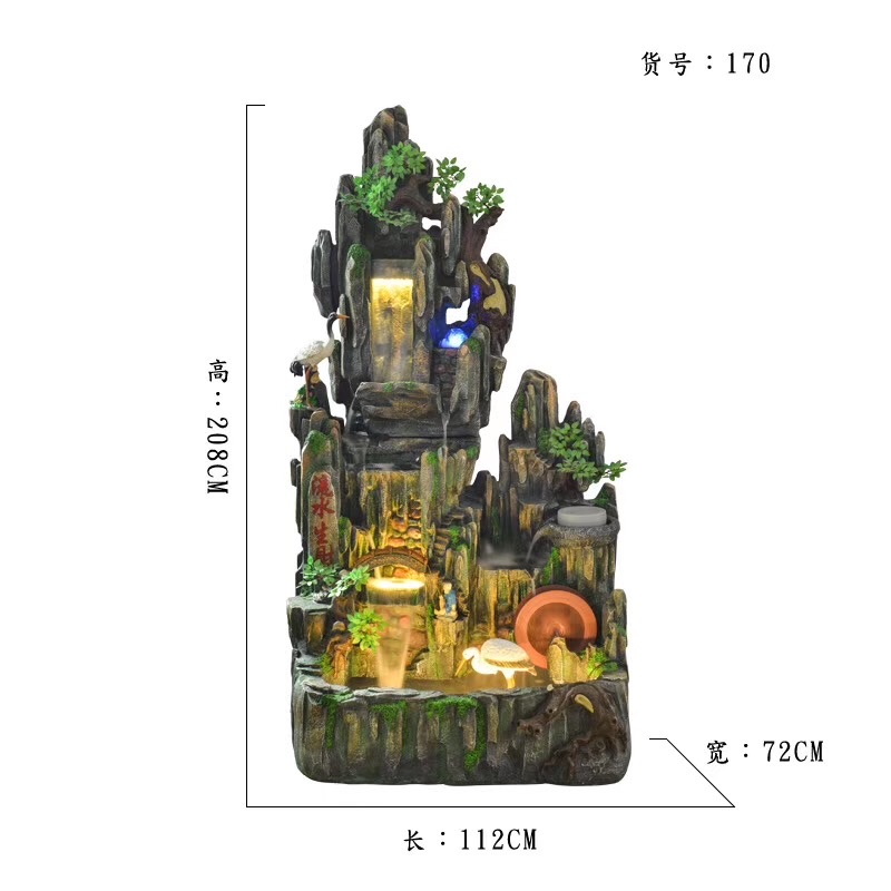 诸葛工艺庭院流水摆件阳台鱼池造景顶楼花园装饰布置景观鱼缸喷泉雾化加湿器爆款7279-57详情图16