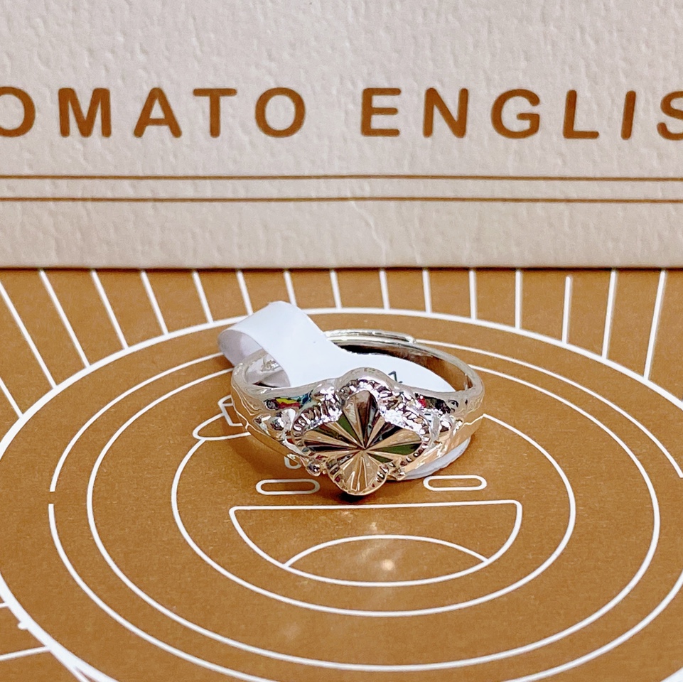 电镀银色底铜材料开口批花流行时尚潮流女士戒指11号